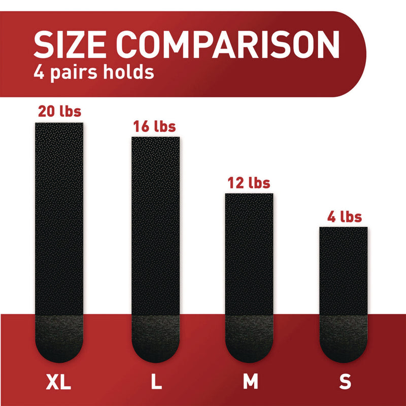 Command™ Picture Hanging Strips, Large, Removable, Holds up to 16 lbs per 4 Pairs, 20 Strip Pairs/Pack (MMM17206BLK20NA) Pack of 20