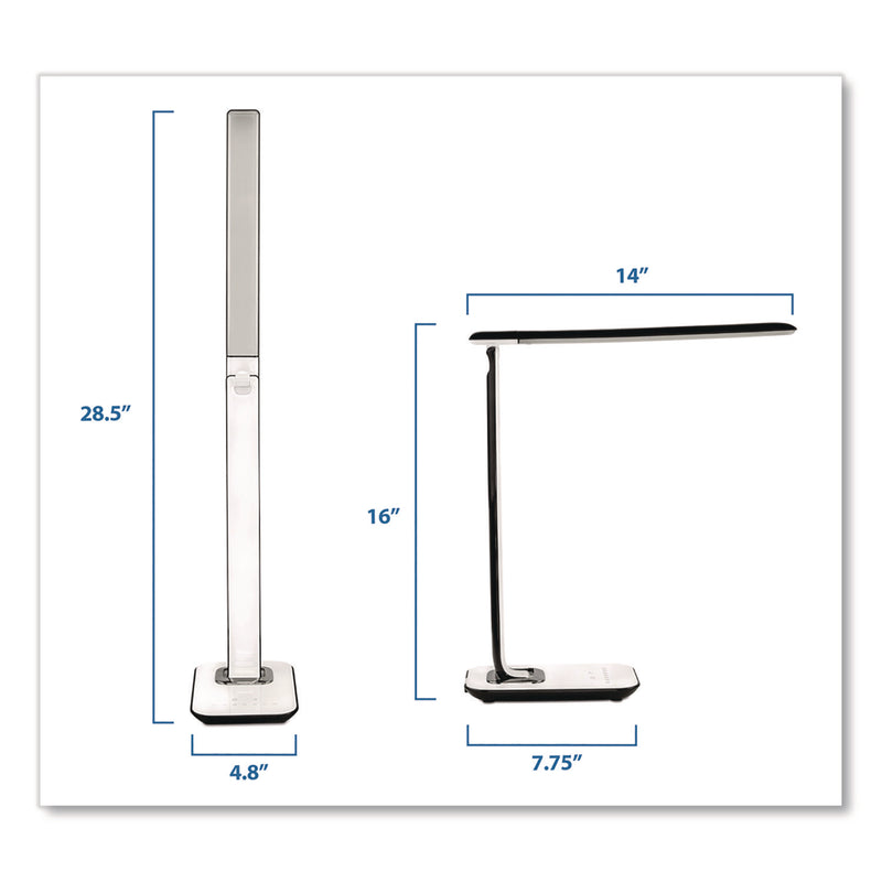 MOUNT-IT! Turcom RelaxaLight Dimmable LED Desk Lamp with USB, Adjustable Neck, 16" to 28.5" High, White (MNITS7005) Each