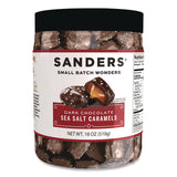 Sanders® Small Batch Wonders Dark Chocolate Sea Salt Caramels, 18 oz Tub (NDEMRY30987) Each