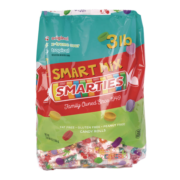 Nestlé® Smarties Candy Rolls, Original/Tropical/X-Treme Sour Flavor Assortment, 3 lb Bag (NESCDY00348) Each