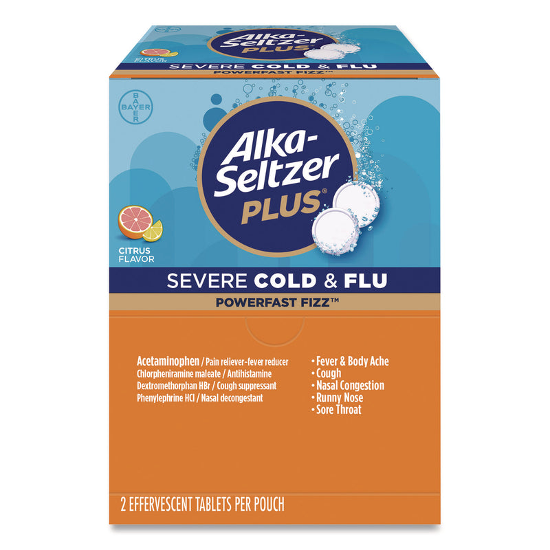 Alka-Seltzer® Plus PowerFast Fizz Sever Cold and Flu Effervescent Tablet, 2 Tablets/Pouch, 30 Pouches/Box (PFY97319) Box of 30