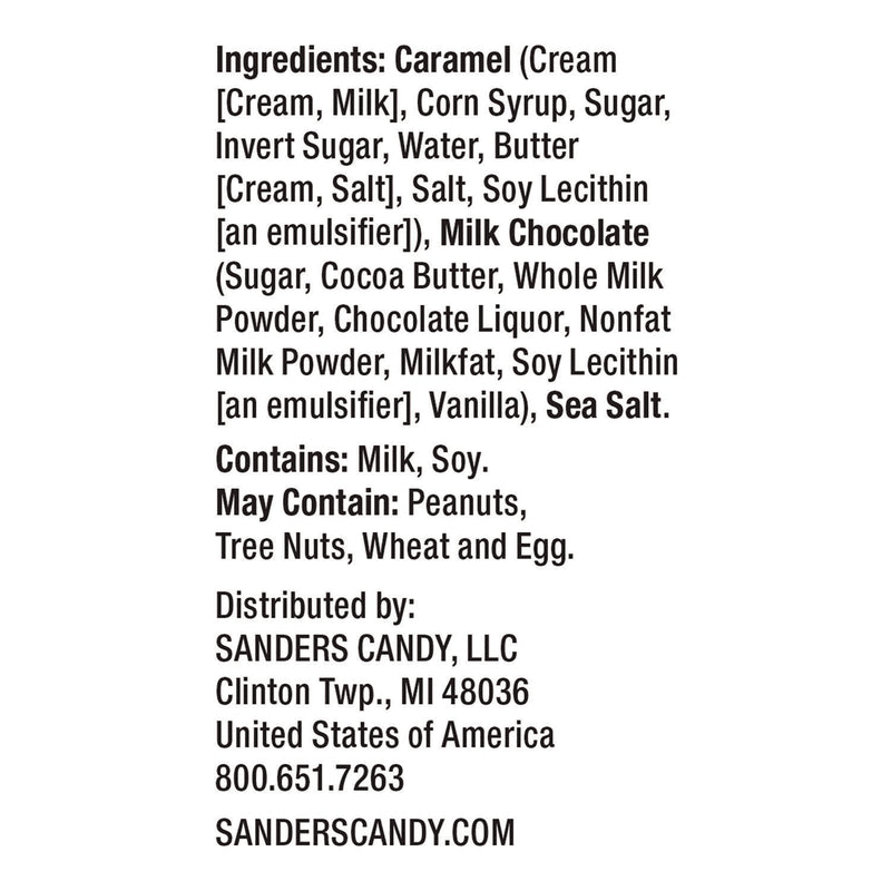 Sanders® Small Batch Wonders Milk Chocolate Sea Salt Caramels, 18 oz Tub (NDEMRY30986) Each