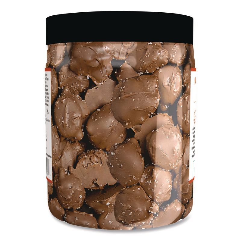 Sanders® Small Batch Wonders Dark Chocolate Sea Salt Caramels, 18 oz Tub (NDEMRY30987) Each