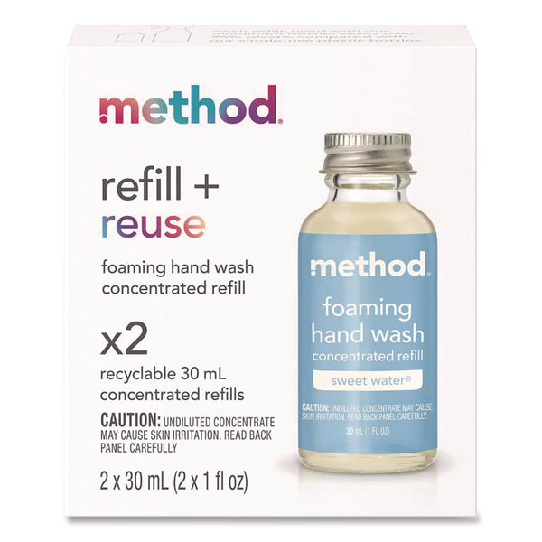 Method® Refill + Reuse Foaming Hand Soap Refill, Sweetwater, 1 oz Refill Bottle, 2/Pack (MTH356011) Each