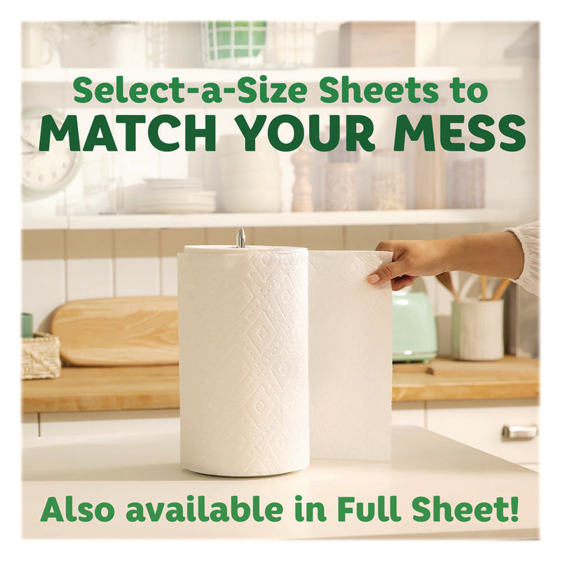 Bounty® Select-a-Size Kitchen Roll Paper Towels, 2-Ply, 11 x 5.9, White, 135 Sheets/Roll, 4 Rolls/Pack (PGC06134) Pack of 4
