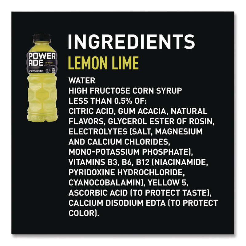 POWERADE® Sports Drink, Lemon Lime, 20 oz Bottle, 24/Pack (POW049000003697) Each