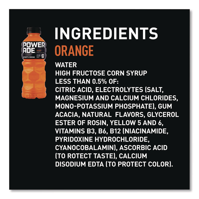 POWERADE® Sports Drink, Orange, 20 oz Bottle, 24/Pack (POW049000032789) Each