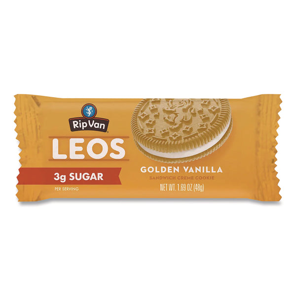 Rip Van® Leos Golden Vanilla Sandwich Cookies, 2 Cookies/Pack, 10 Packs/Box (RIPRVW62001) Box of 10