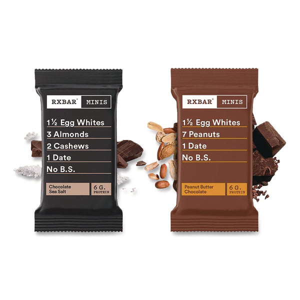 RXBAR® Minis Protein Bars, Chocolate Sea Salt and Peanut Butter Chocolate, 0.9 oz Bar, 8/Box (RXBKEE00190) Box of 8