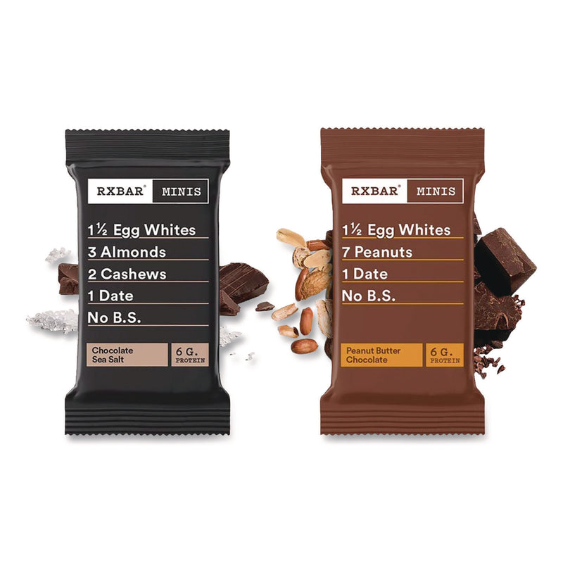 RXBAR® Minis Protein Bars, Chocolate Sea Salt and Peanut Butter Chocolate, 0.9 oz Bar, 8/Box (RXBKEE00190) Box of 8