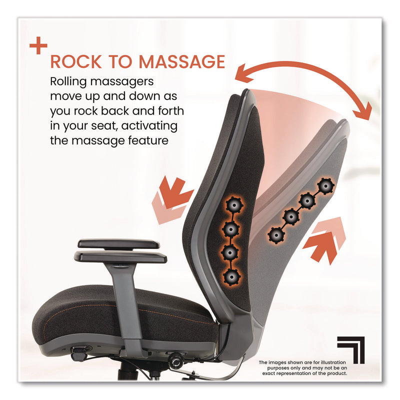 Sharper Image® Revive Shiatsu Ergonomic Mesh Swivel Massage Chair, Supports Up to 275 lbs, 19.75" to 22.75" Seat Height, Black Seat/Back (SBI60097BLK) Each