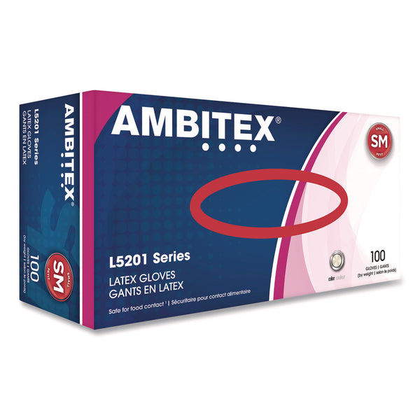 AMBITEX® L5201 Series Powder-Free Latex Gloves, Ivory, Small, 100 Gloves/Box, 10 Boxes/Carton (TXILSM5201CT) Case of 1000