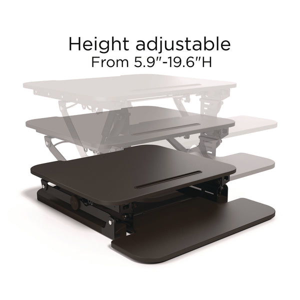 Union & Scale™ FlexFit Manual Adjustable Desk Converter, 26.7 x 30.8 x 5.9 to 19.6, Black (UOS44901) Each