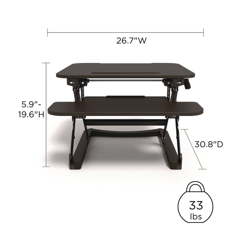 Union & Scale™ FlexFit Manual Adjustable Desk Converter, 26.7 x 30.8 x 5.9 to 19.6, Black (UOS44901) Each