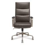Union & Scale™ Industria 3-40C Ergonomic Bonded Leather Swivel Manager Chair, Supports Up to 275 lbs, 18.31" to 21.85" Seat Height, Gray (UOSUN61463CC) Each