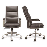 Union & Scale™ Industria 3-40C Ergonomic Bonded Leather Swivel Manager Chair, Supports Up to 275 lbs, 18.31" to 21.85" Seat Height, Gray (UOSUN61463CC) Each