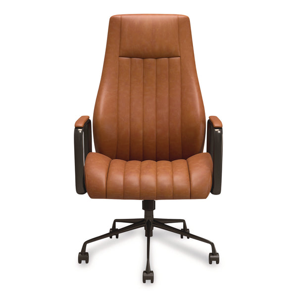 Union & Scale™ Industria 3-50L Ergonomic Bonded Leather Swivel Manager Chair, Supports Up to 275 lbs, 16.81" to 20.55" Seat Height, Brown (UOSUN61642CC) Each