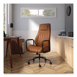 Union & Scale™ Industria 3-50L Ergonomic Bonded Leather Swivel Manager Chair, Supports Up to 275 lbs, 16.81" to 20.55" Seat Height, Brown (UOSUN61642CC) Each