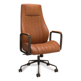Union & Scale™ Industria 3-50L Ergonomic Bonded Leather Swivel Manager Chair, Supports Up to 275 lbs, 16.81" to 20.55" Seat Height, Brown (UOSUN61642CC) Each