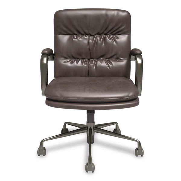 Union & Scale™ Industria 3-40C Bonded Leather Swivel Manager Chair, Supports Up to 275 lbs, 18.31" to 22.05" Seat Height, Gray Seat/Back (UOSUN61643CC) Each
