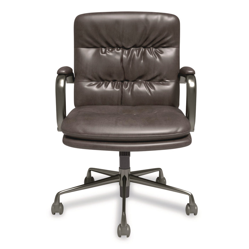 Union & Scale™ Industria 3-40C Bonded Leather Swivel Manager Chair, Supports Up to 275 lbs, 18.31" to 22.05" Seat Height, Gray Seat/Back (UOSUN61643CC) Each