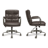 Union & Scale™ Industria 3-40C Bonded Leather Swivel Manager Chair, Supports Up to 275 lbs, 18.31" to 22.05" Seat Height, Gray Seat/Back (UOSUN61643CC) Each