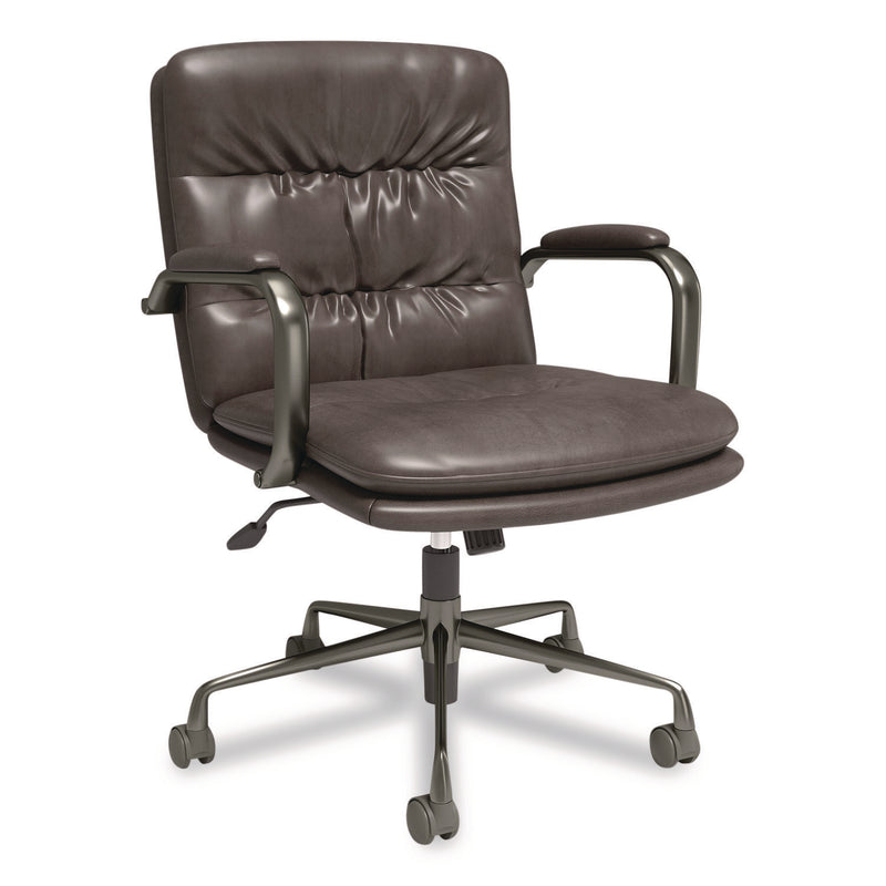 Union & Scale™ Industria 3-40C Bonded Leather Swivel Manager Chair, Supports Up to 275 lbs, 18.31" to 22.05" Seat Height, Gray Seat/Back (UOSUN61643CC) Each