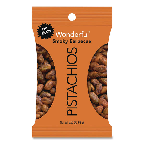 Wonderful® No Shells Smoky Barbecue Pistachios, 2.25 oz Pack, 8/Box (WPSPAR70031) Box of 8