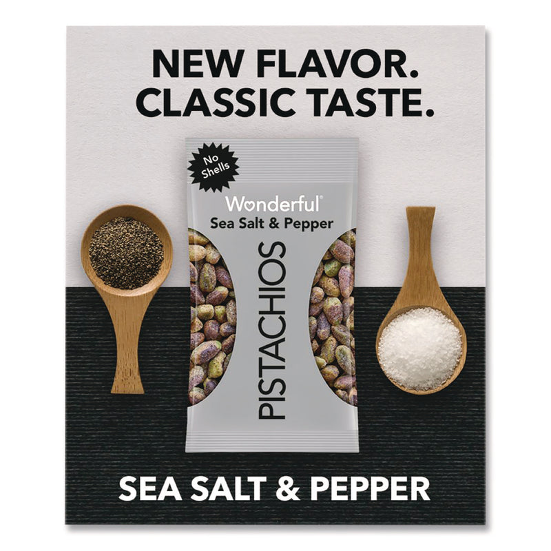 Wonderful® No Shells Sea Salt and Pepper Pistachios, 2.25 oz Pack, 8/Box (WPSPAR70144) Box of 8