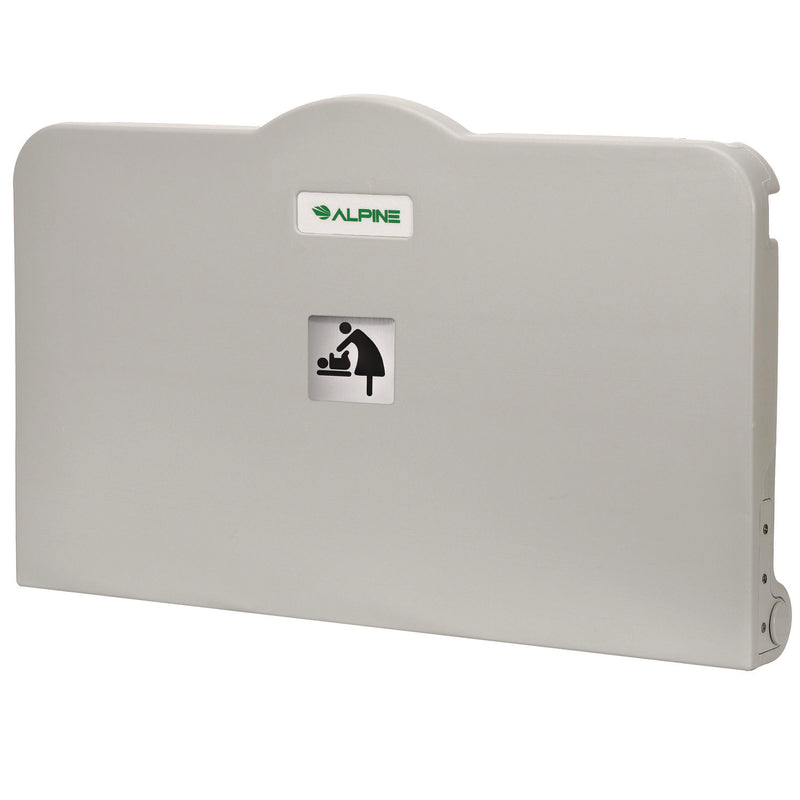 Alpine Industries Compact Horizontal Baby Changing Station, 32 x 18, White (ALHALP411E) Each