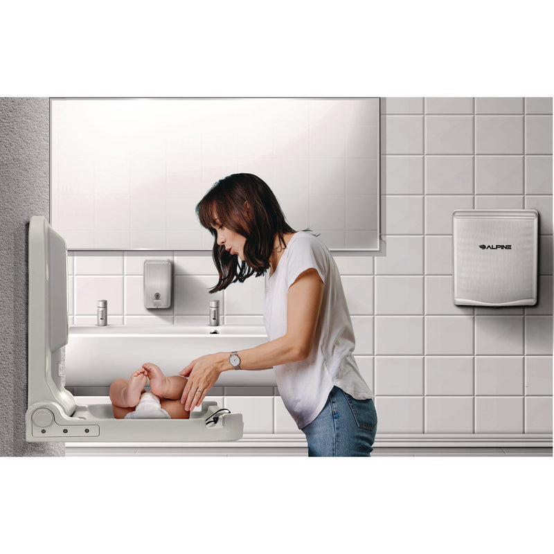 Alpine Industries Compact Horizontal Baby Changing Station, 32 x 18, White (ALHALP411E) Each