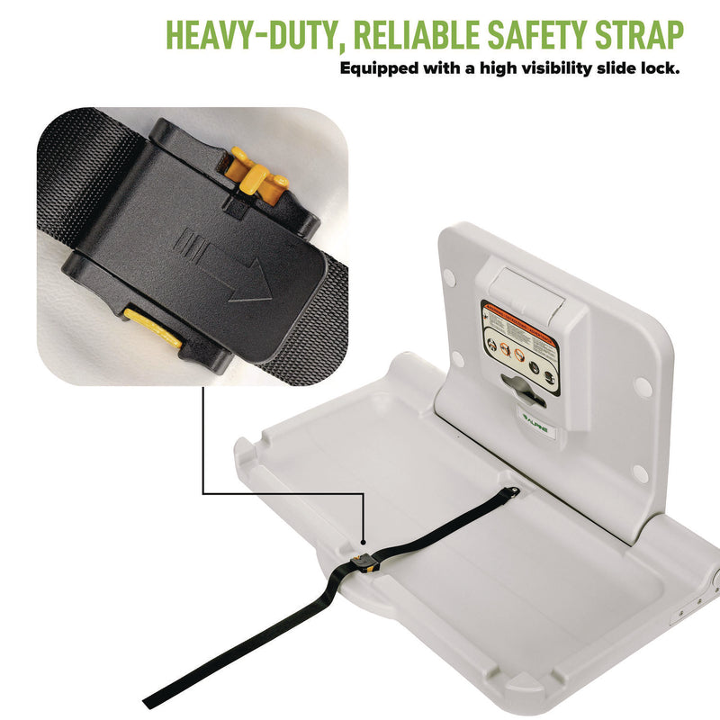 Alpine Industries Compact Horizontal Baby Changing Station, 32 x 18, White (ALHALP411E) Each