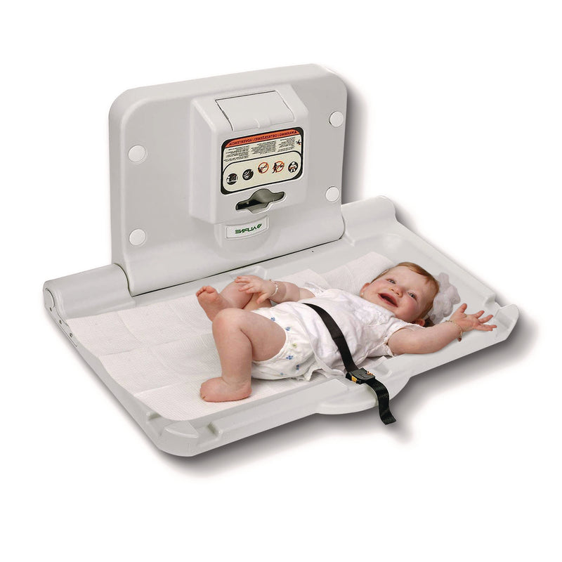 Alpine Industries Compact Horizontal Baby Changing Station, 32 x 18, White (ALHALP411E) Each