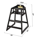Alpine Industries Wooden Stackable High Chair, Supports Up to 50 lb, 29.02" h, Espresso (ALHALP41201ESP) Each