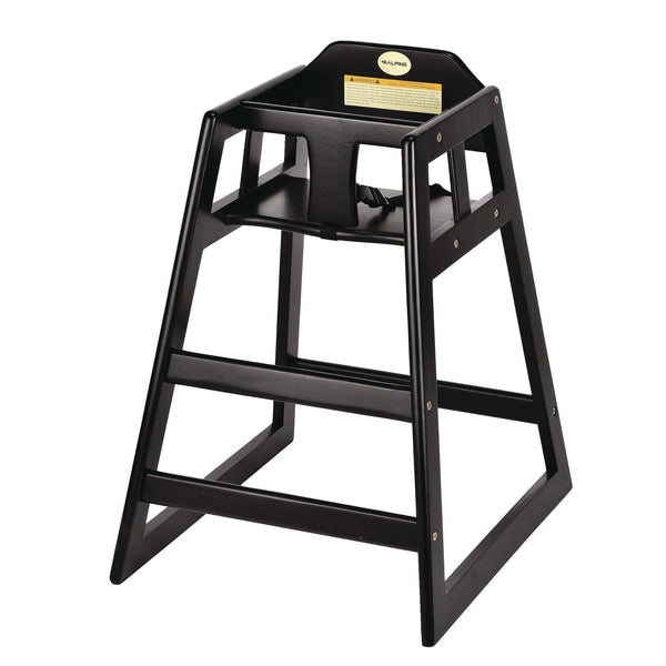 Alpine Industries Wooden Stackable High Chair, Supports Up to 50 lb, 29.02" h, Espresso (ALHALP41201ESP) Each