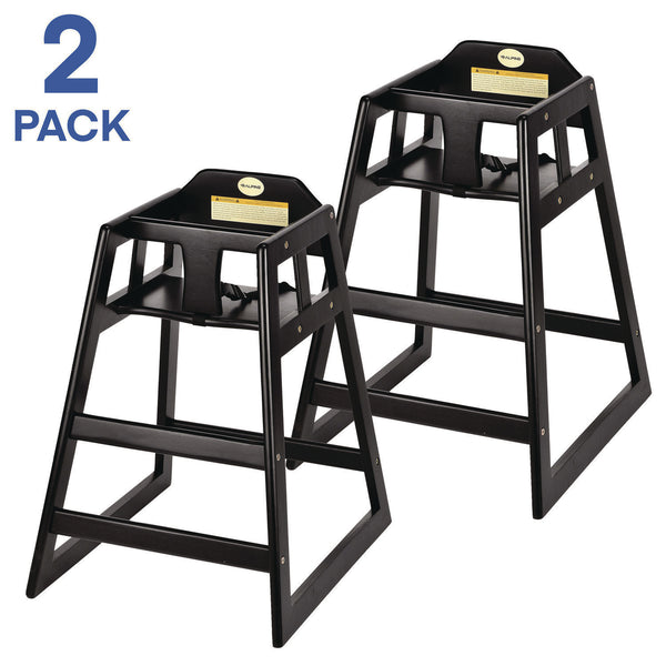 Alpine Industries Wooden Stackable High Chair, Supports Up to 50 lbs, 29.02" h, Espresso, 2/Pack (ALHALP41202ESP) Each