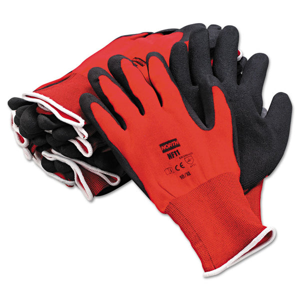 North Safety® NorthFlex Red Foamed PVC Gloves, Red/Black, Size 10/X-Large, 12 Pairs (NSPNF1110XL) 12 Pairs