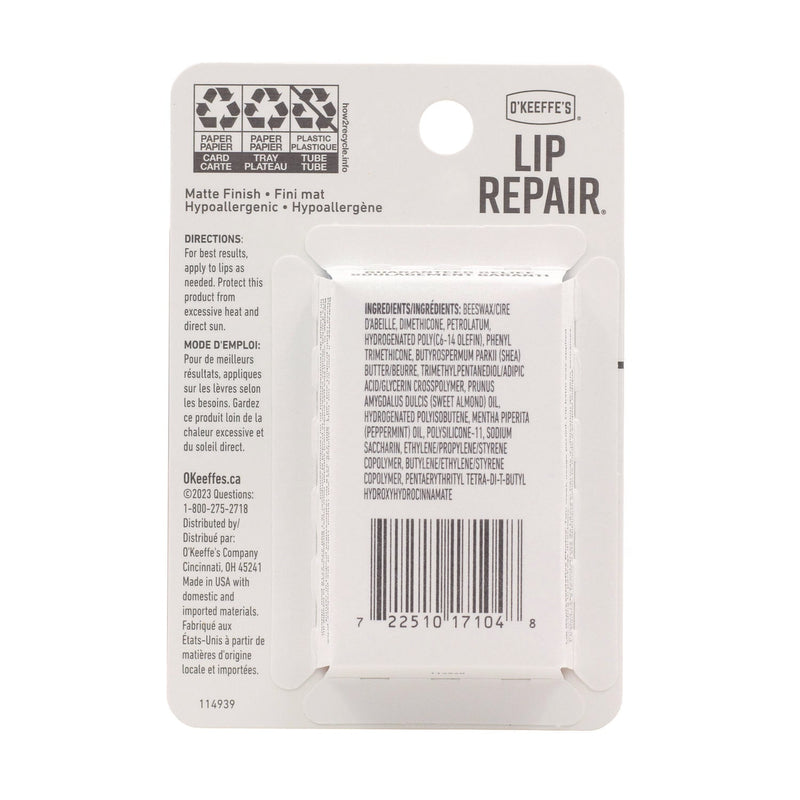 O'Keeffe's® Lip Repair Cooling Lip Balm, 0.15 oz Stick, 2/Pack (GORK1710402) Pack of 2