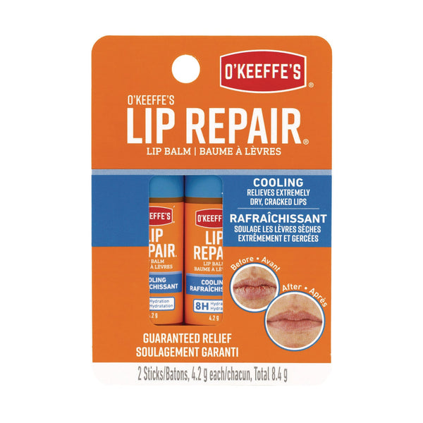 O'Keeffe's® Lip Repair Cooling Lip Balm, 0.15 oz Stick, 2/Pack (GORK1710402) Pack of 2