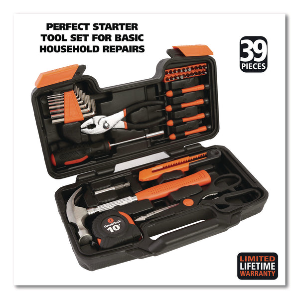Great Neck® Homeowner's 39-Piece Tool Set, 12.38" x 3" x 7.25" Carry Case (GNS73802) Each