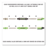OEMTOOLS® 6-Way Pen-Style Screw/Nut Driver, Phillips/Slotted Bits, Metric Sockets, 5.38" Long, Black/Green, Green/Clear, 4/Pack (GNS22537) Pack of 4