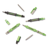 OEMTOOLS® 6-Way Pen-Style Screw/Nut Driver, Phillips/Slotted Bits, Metric Sockets, 5.38" Long, Black/Green, Green/Clear, 4/Pack (GNS22537) Pack of 4