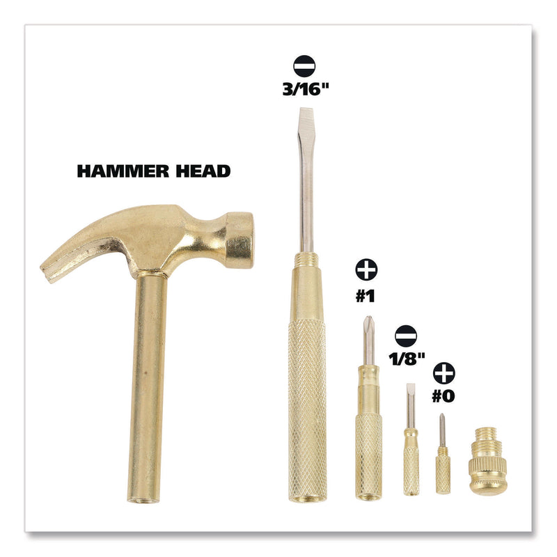 Great Neck® 5-in-1 Carpenter's Hammer with Nesting Handle Containing Four Screwdrivers, 6.5" Long Gold Handle (GNS19006) Each