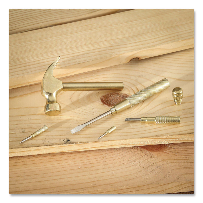 Great Neck® 5-in-1 Carpenter's Hammer with Nesting Handle Containing Four Screwdrivers, 6.5" Long Gold Handle (GNS19006) Each