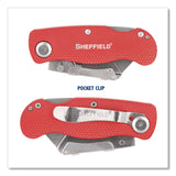 Sheffield Quick Change Lock Back Utility Knife, 1.25" Blade, 3.5" Aluminum Handle, Red (GNS12614) Each