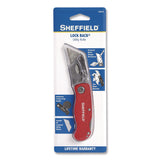 Sheffield Quick Change Lock Back Utility Knife, 1.25" Blade, 3.5" Aluminum Handle, Red (GNS12614) Each