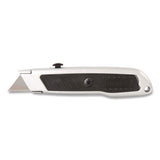 Sheffield Retractable Utility Knife, 1.25" Blade, 3.5" Plastic Handle, Black/Gray (GNS12243) Each