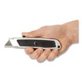 Sheffield Retractable Utility Knife, 1.25" Blade, 3.5" Plastic Handle, Black/Gray (GNS12243) Each