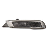 Sheffield Retractable Utility Knife, 1.25" Blade, 3.5" Plastic Handle, Black/Gray (GNS12243) Each