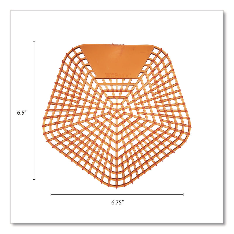 Boardwalk® Anti-Splash Urinal Screen, Mango Mist Scent, Orange, 0.11 oz, 10/Box (BWK1006) Case of 10